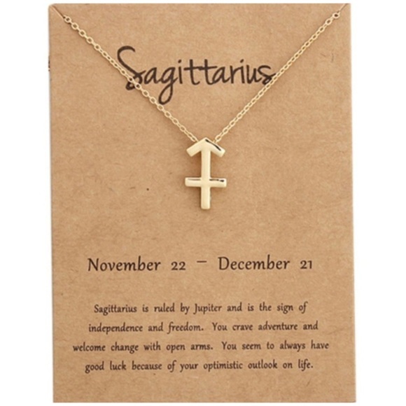 New SAGITTARIUS Gold Charm Zodiac Necklace - Picture 1 of 14